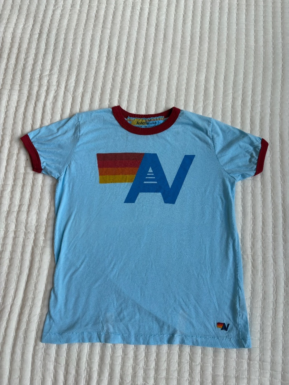 Kids Blue Aviator Nation Short Sleeve Shirt